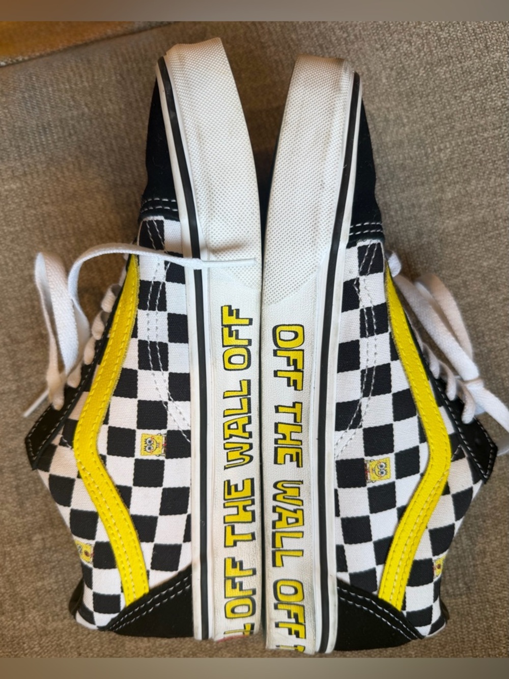Vans old Skool X Checkerboard Low Top Sneakers with Yellow Stripe - Picture 4 of 7